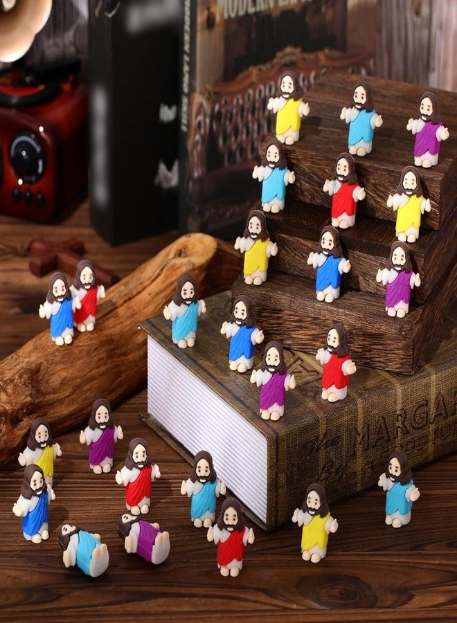 Barydat 25 Pcs Little Jesus Figures Baby Mini Jesus Figurines Bulk to Hide and Seek Tiny Miniature Christ Savior Figurine Toy Religious Gift for Easter Egg Stuffer Sunday School Baptism, Multicolor - Image 5